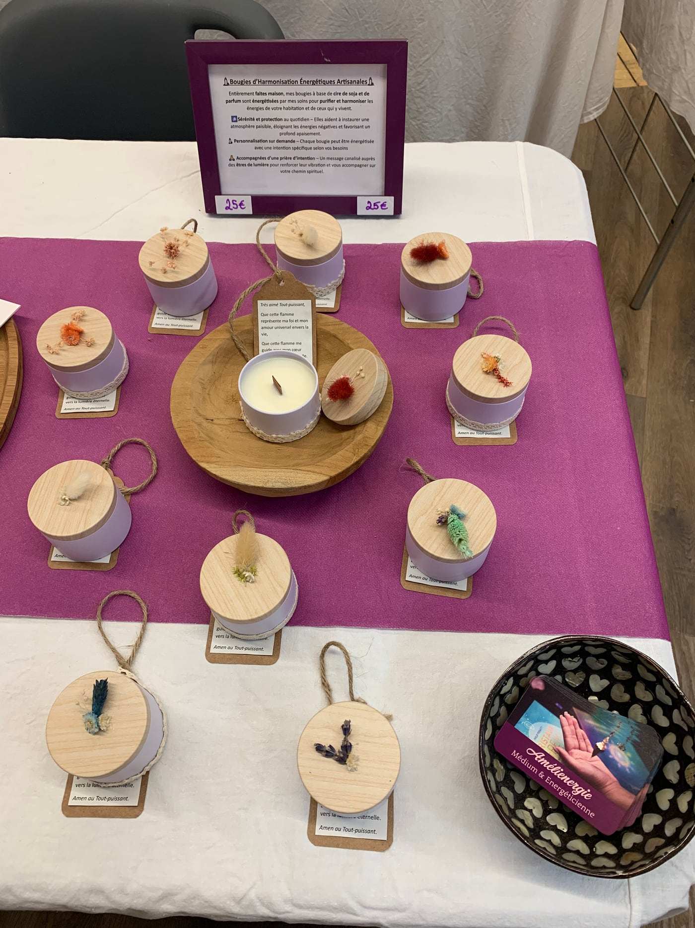 Bougies d'harmonisation énergétique artisanales, faites main par Amélie
